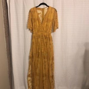 Mustard lace dress / romper